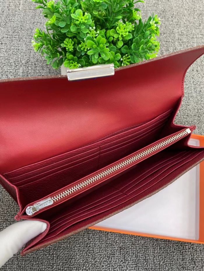 Togo Leather H Buckle Wallet