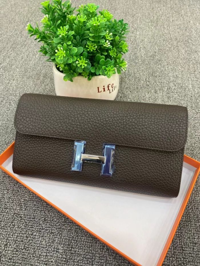 Togo Leather H Buckle Wallet