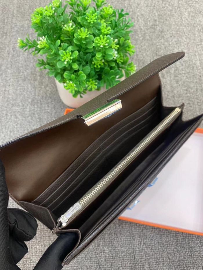 Togo Leather H Buckle Wallet