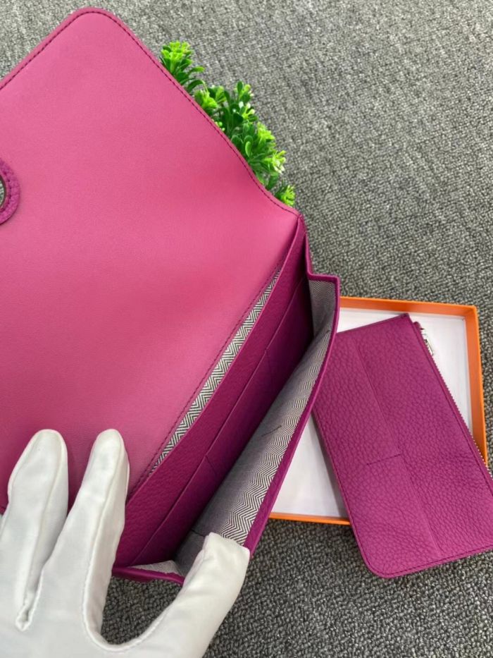 Genuine Togo Calfskin Leather Passport Purse