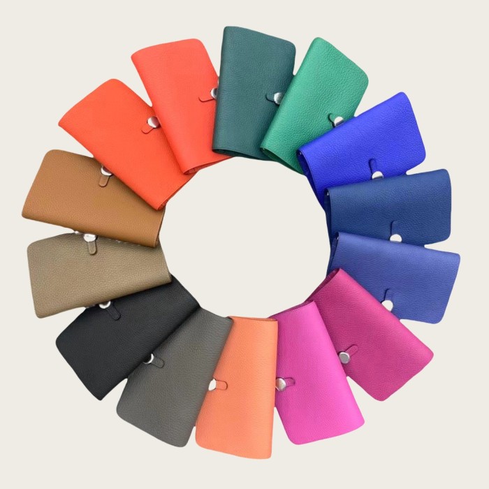 Genuine Togo Calfskin Leather Passport Purse
