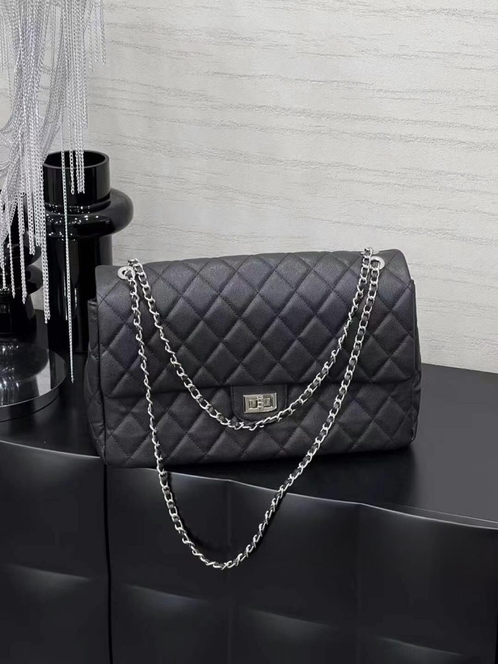 Large Genuine Leather Quilted Bag