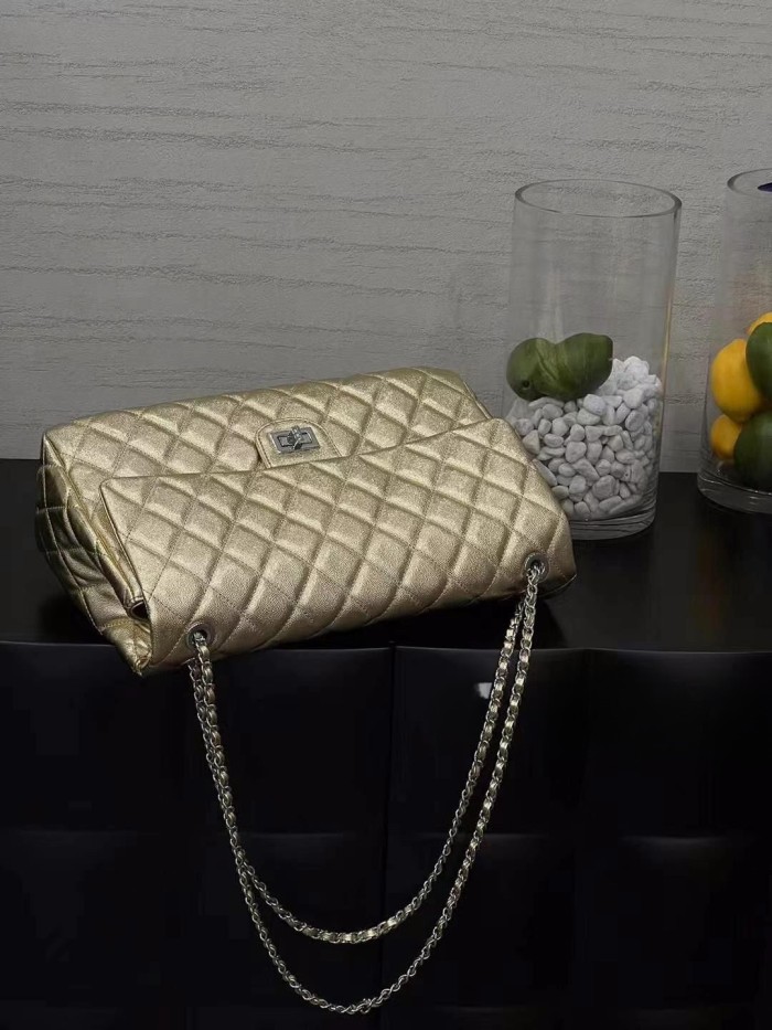Large Genuine Leather Quilted Bag