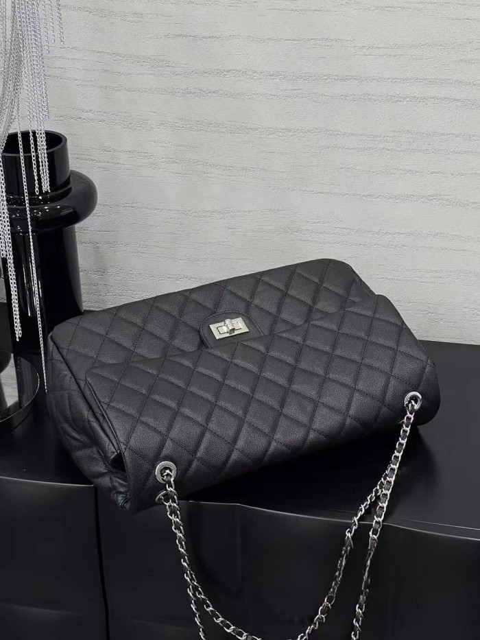 Large Genuine Leather Quilted Bag