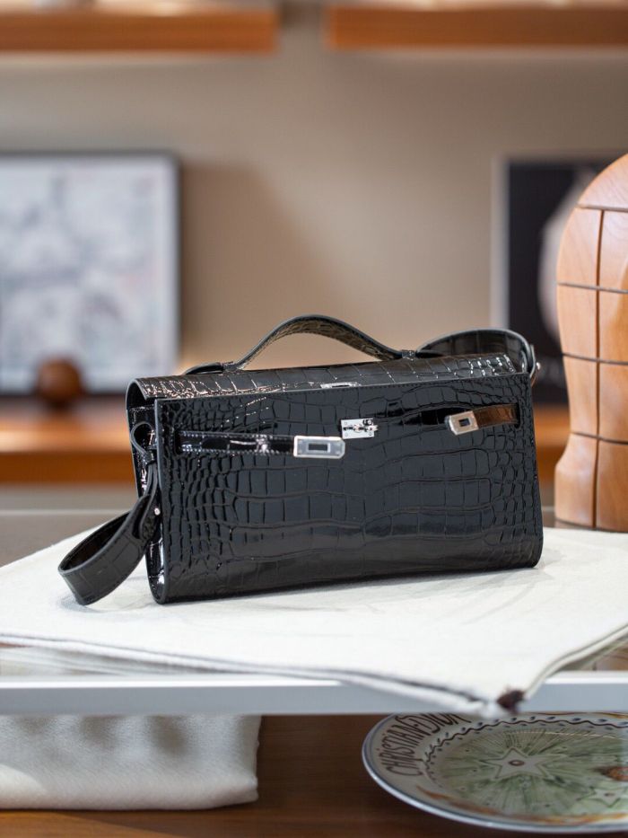 Genuine Epsom Leather Cut Shoulder Bag