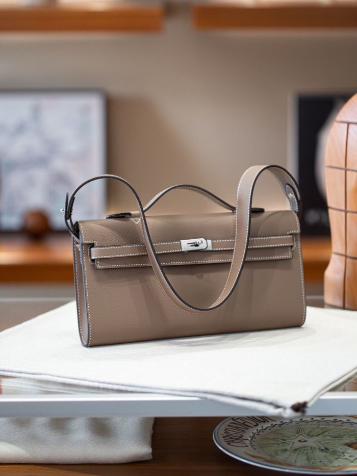 Genuine Epsom Leather Cut Shoulder Bag
