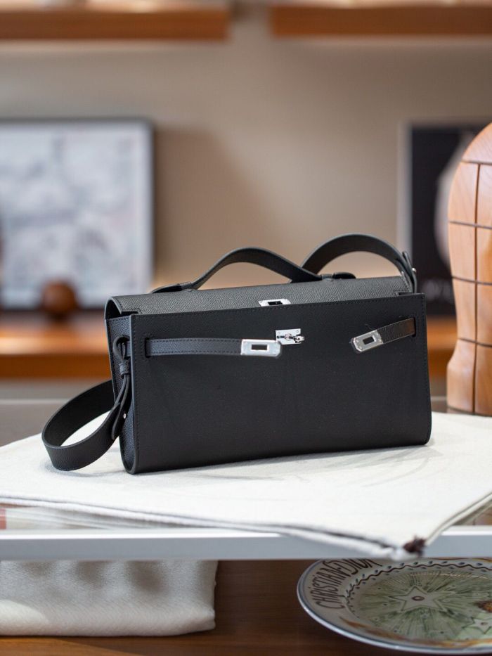 Genuine Epsom Leather Cut Shoulder Bag