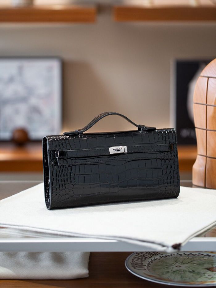 Genuine Epsom Leather Cut Shoulder Bag
