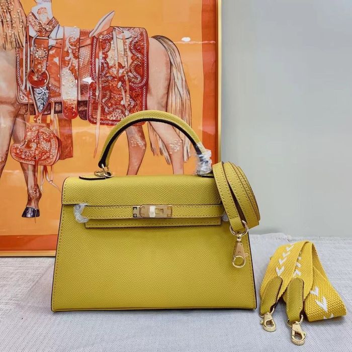 Luxury Epsom Leather Handbag 19cm 22cm 25cm 28cm
