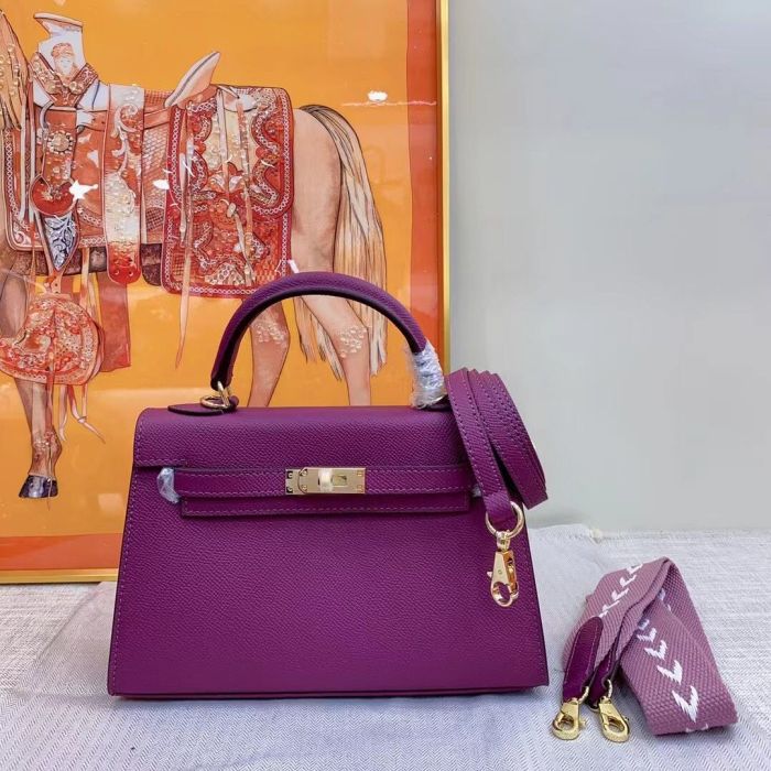Luxury Epsom Leather Handbag 19cm 22cm 25cm 28cm