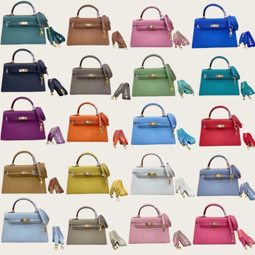 Luxury Epsom Leather Handbag 19cm 22cm 25cm 28cm