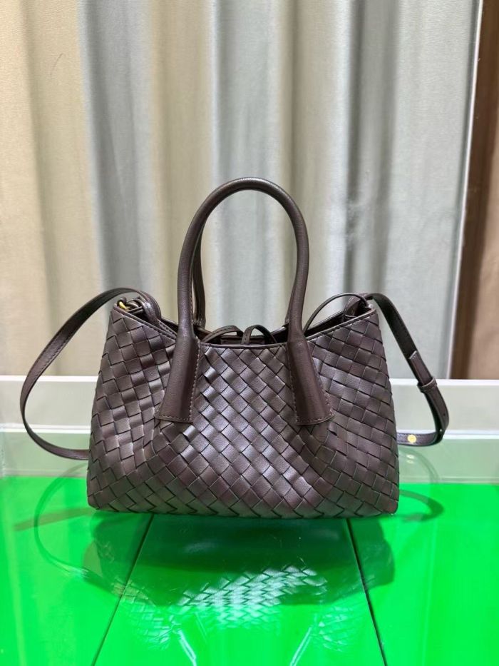 2025 Genuine Cowhile Leather Small Woven Tote Shoulder Bag