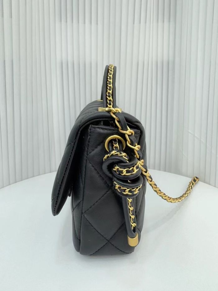 Leather Plaid Shoulder Bag