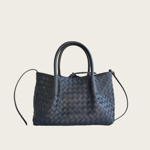 Woven Genuine Leather Tote Shoulder Bag