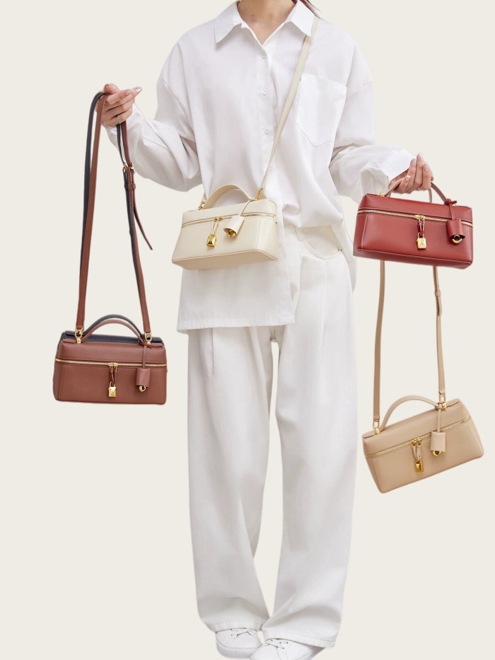 Genuine Calfskin Leather Extra Pocket Bag