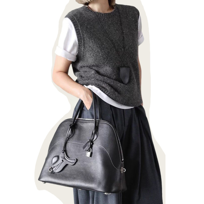 Leather Designer Bowling Bag