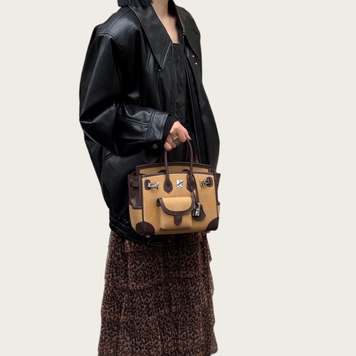 Leather Patchwork Tote Bag