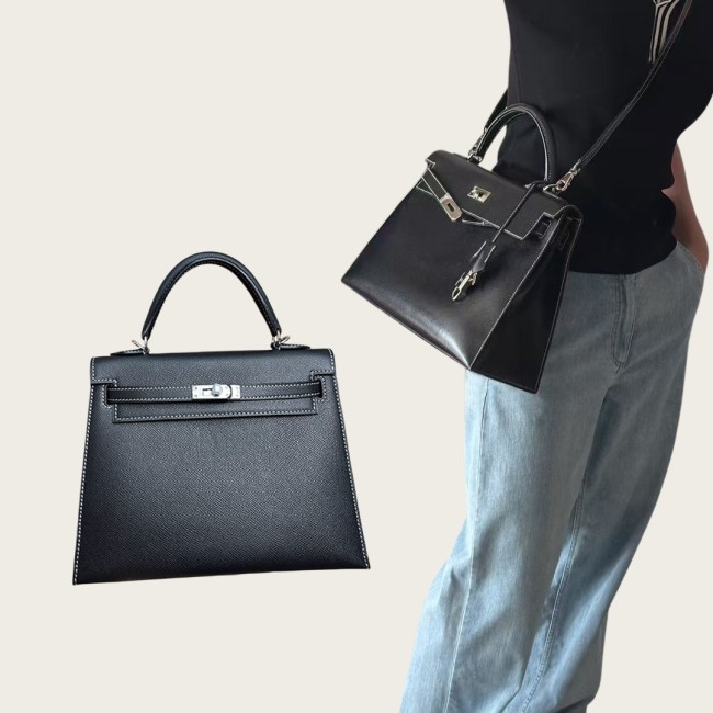 Imported Genuine Epsom Leather Tote Crossbody Bag