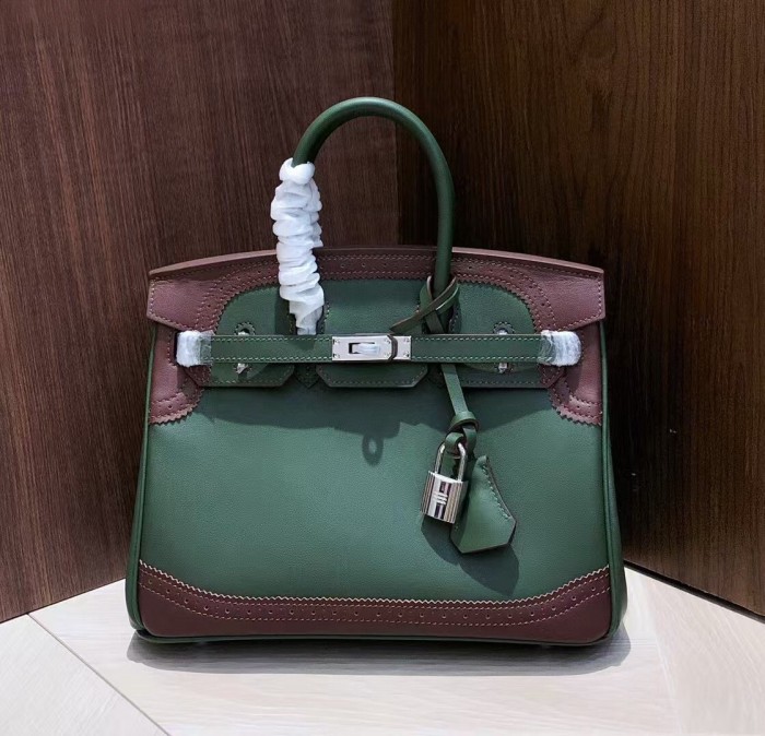 Imported Swift Calfskin Leather with Lace Trim Tote Bag