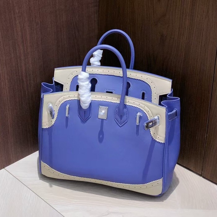 Imported Swift Calfskin Leather with Lace Trim Tote Bag