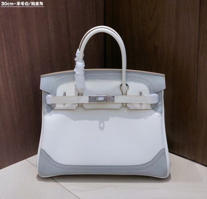 Imported Swift Calfskin Leather with Lace Trim Tote Bag