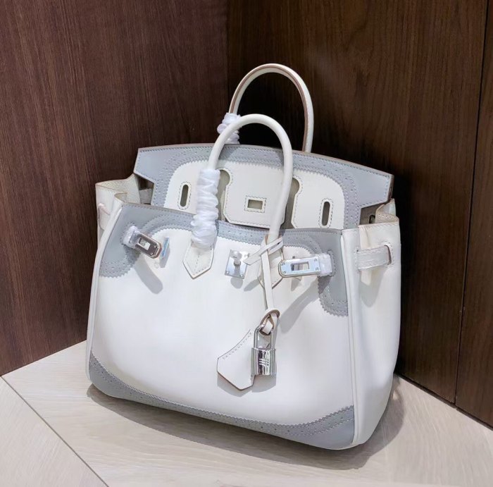 Imported Swift Calfskin Leather with Lace Trim Tote Bag