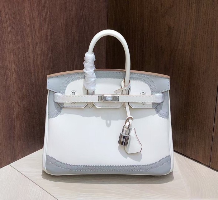 Imported Swift Calfskin Leather with Lace Trim Tote Bag