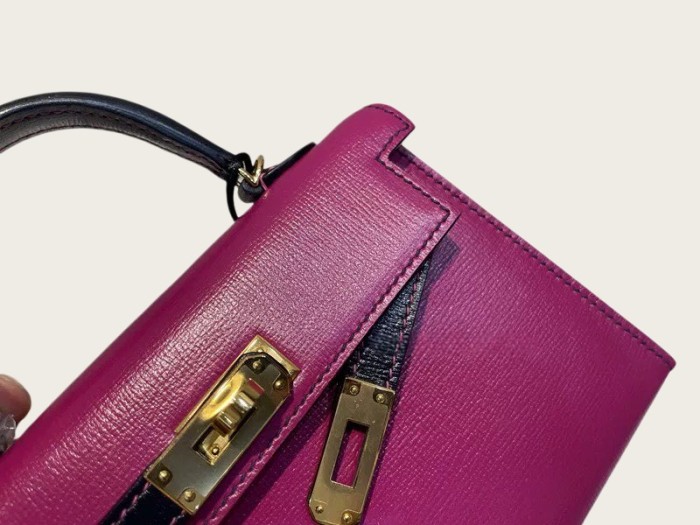 Mini  Imported Calf Leather Shoulder Bag Purple