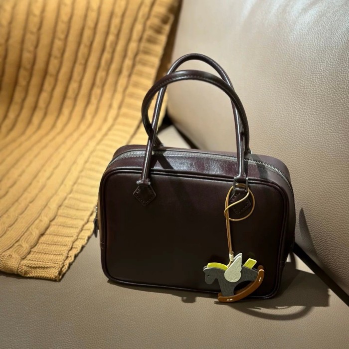 Top-Grain Saddle Leather Mini Plume Bag
