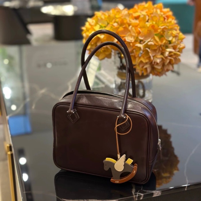 Top-Grain Saddle Leather Mini Plume Bag
