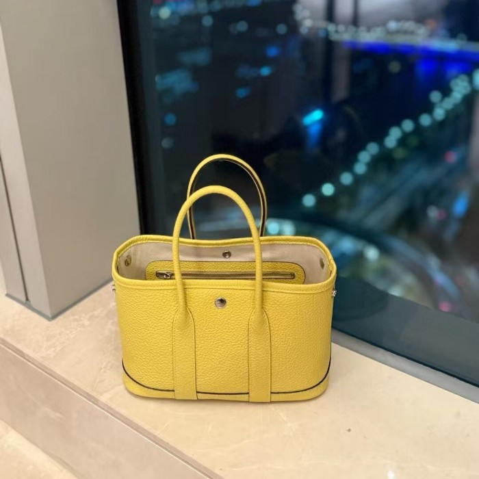 Mini Togo Calfskin Leather Garden Tote Bag 23cm