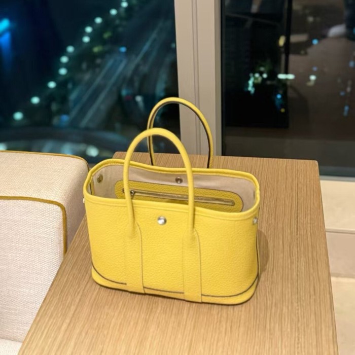 Mini Togo Calfskin Leather Garden Tote Bag 23cm