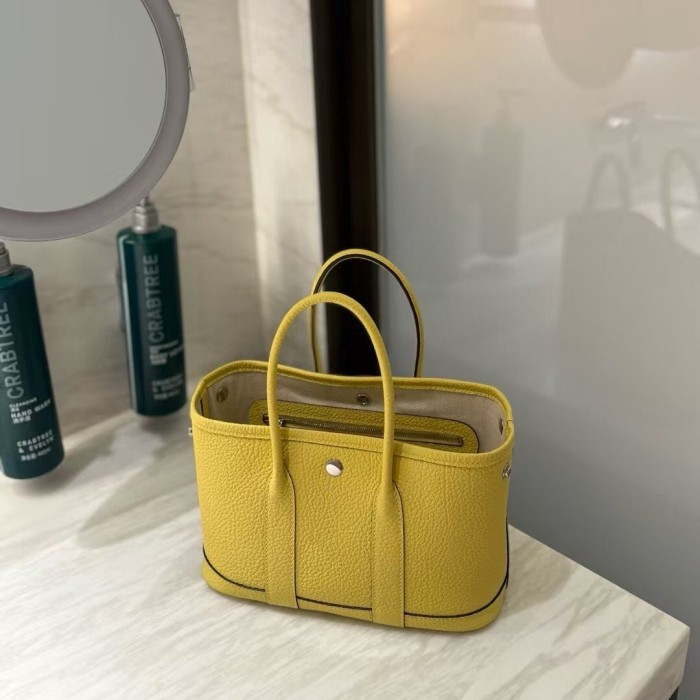 Mini Togo Calfskin Leather Garden Tote Bag 23cm