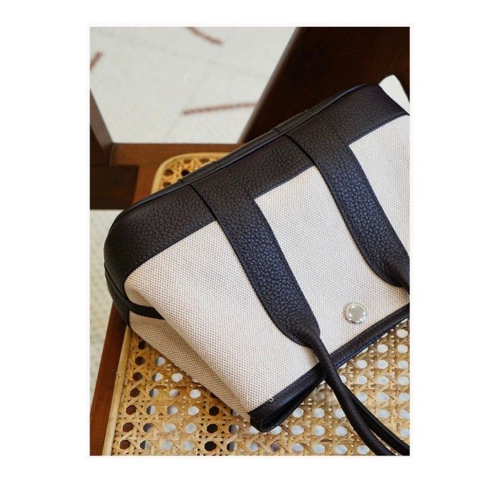 Negonda Leather Canvas Mini Garden Tote Bag