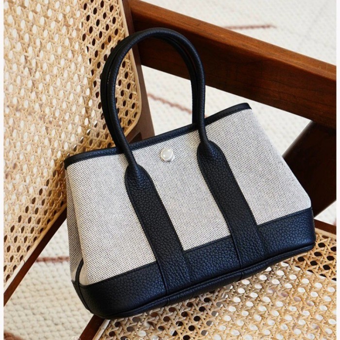 Negonda Leather Canvas Mini Garden Tote Bag