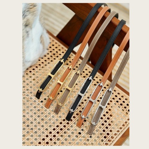 Designer Epsom Slim Leather Belt