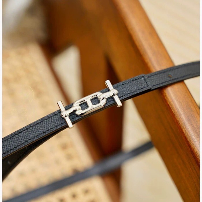  Inspired Anchor Motif Buckle Slim Leather Belt