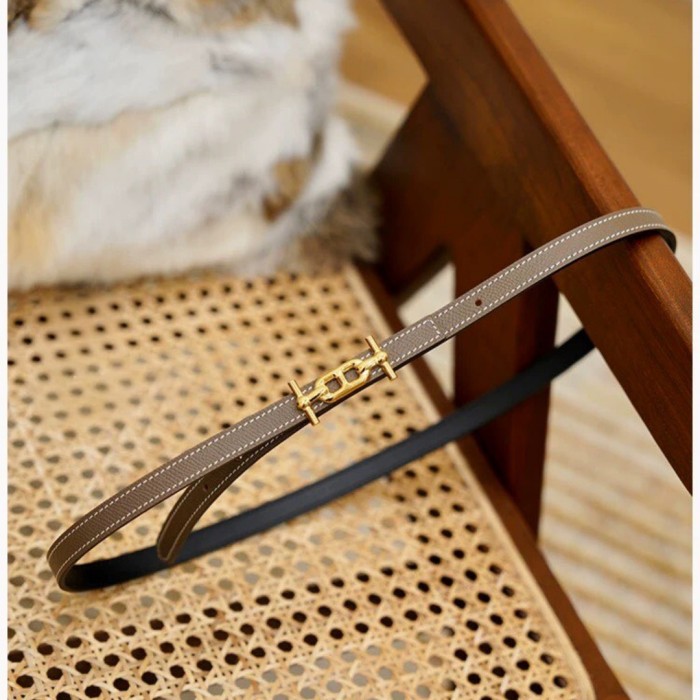  Inspired Anchor Motif Buckle Slim Leather Belt