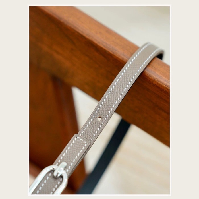 Designer Epsom Slim Leather Belt