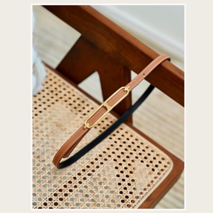 Designer Epsom Slim Leather Belt