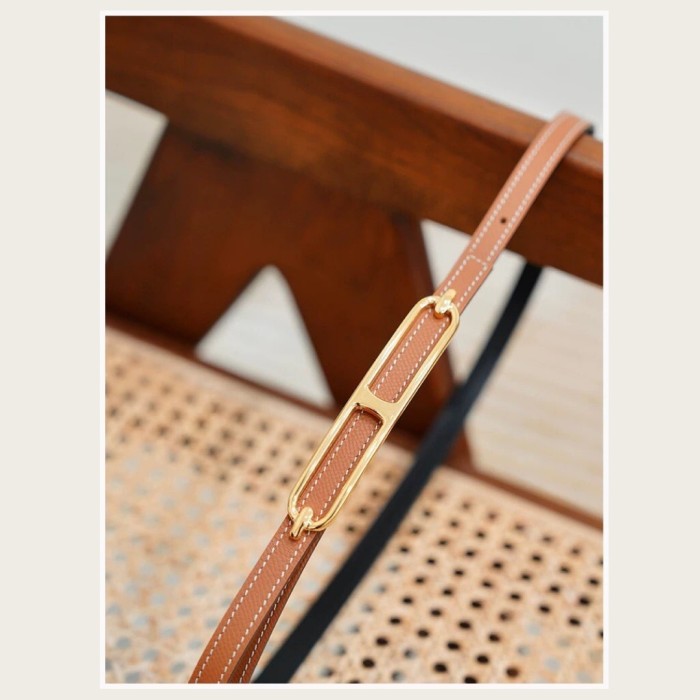 Designer Epsom Slim Leather Belt