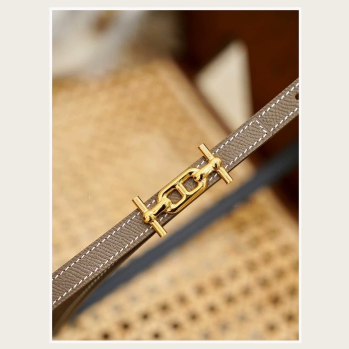  Inspired Anchor Motif Buckle Slim Leather Belt