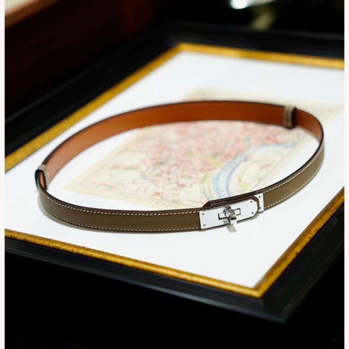 Epsom Calfskin Leather Kelly Style Belt
