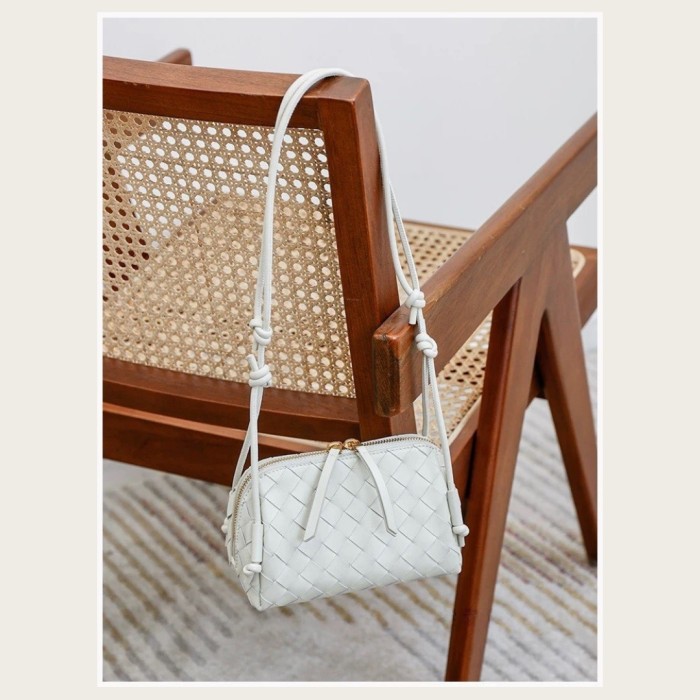 Handwoven Italian Lambskin Leather Mini Concert Shoulder Bag