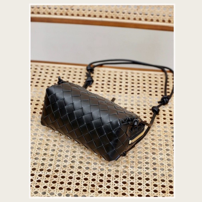 Handwoven Italian Lambskin Leather Mini Concert Shoulder Bag