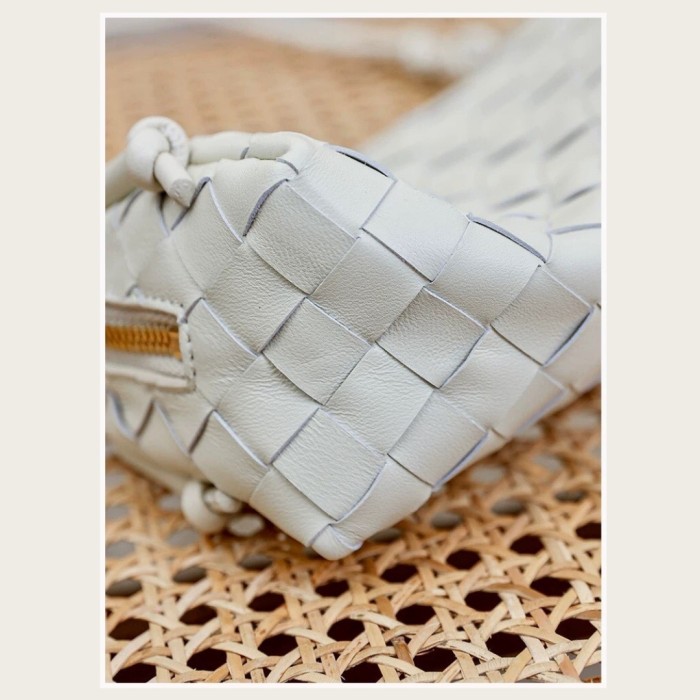 Handwoven Italian Lambskin Leather Mini Concert Shoulder Bag
