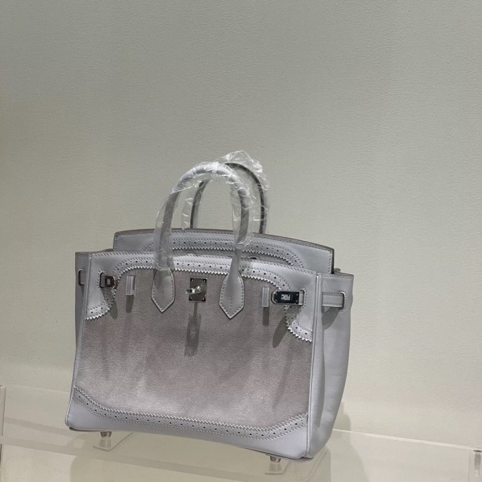Suede  Leather Lace Inlay  Tote
