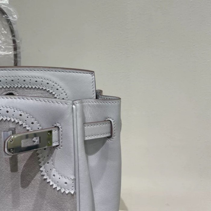 Suede  Leather Lace Inlay  Tote