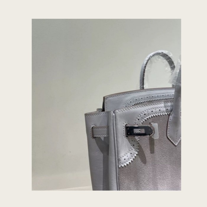 Suede  Leather Lace Inlay  Tote