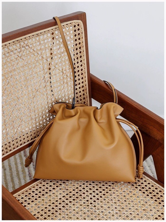 Italian Nappa Leather Drawstring Knot Bag